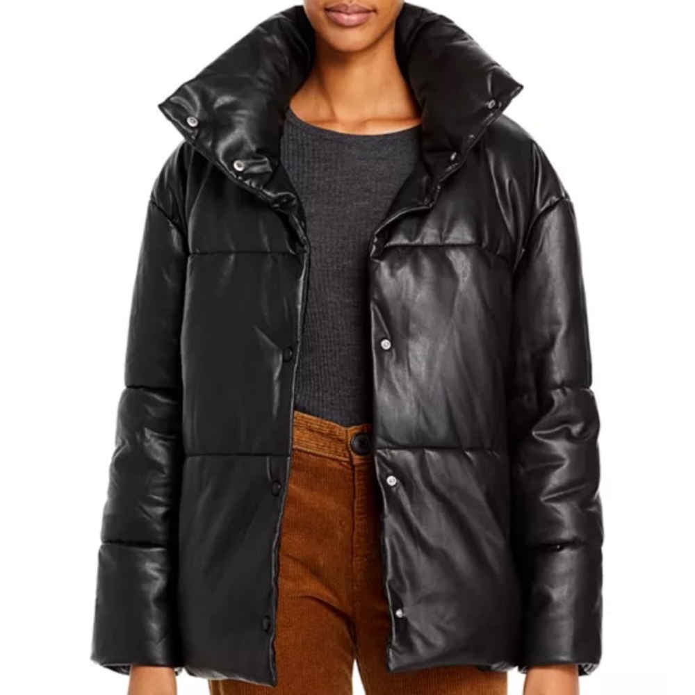 Leather Puffer Jacket
